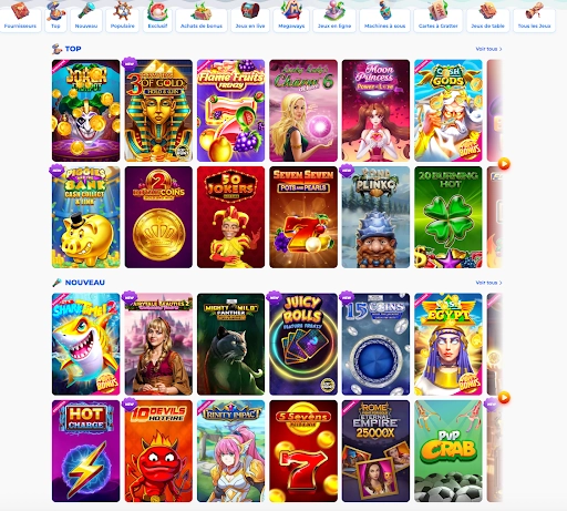 Découvrez la ludothèque de Posido Casino Sélection de jeux chez Posido Casino